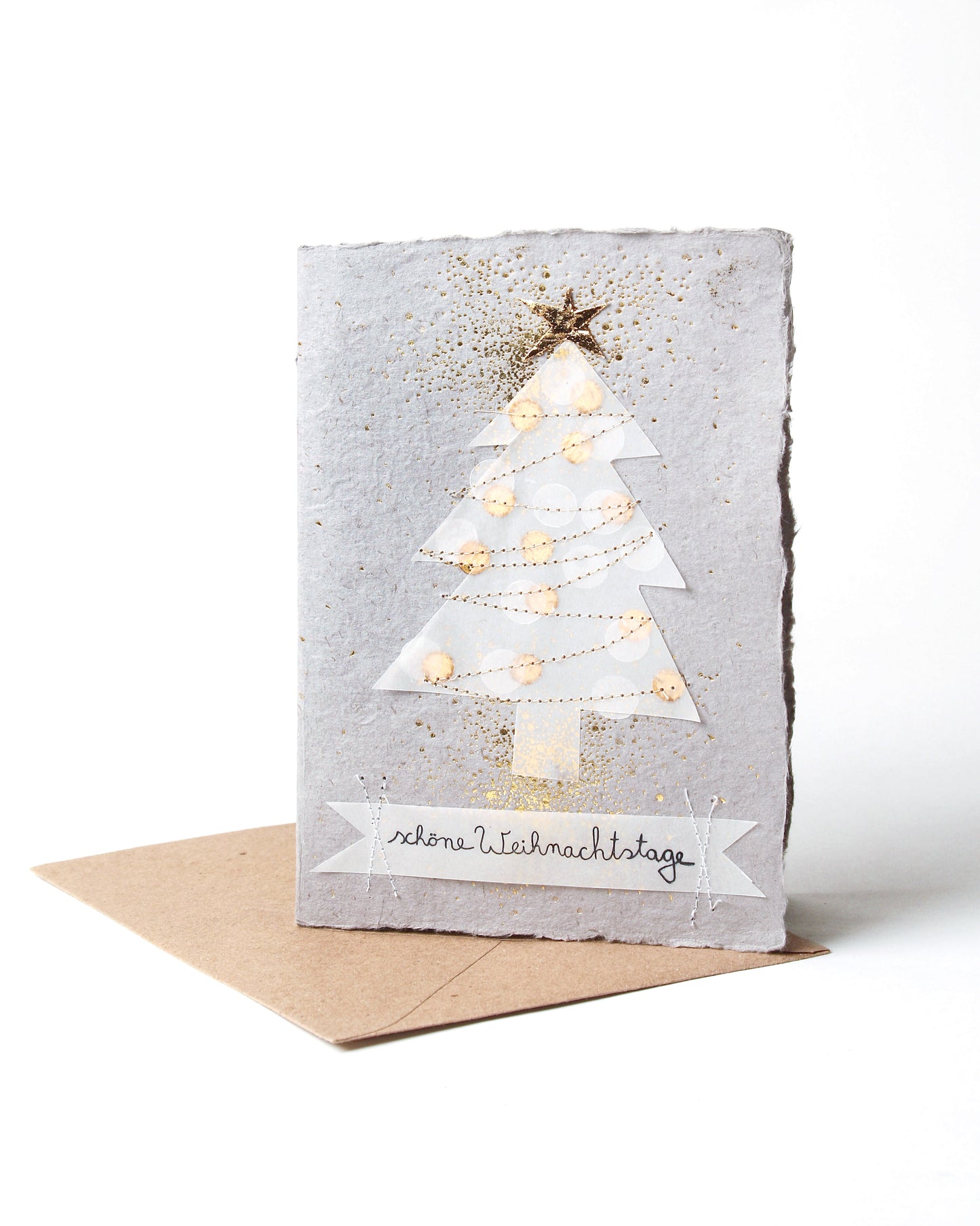 Winterpapierkunstkarte. Tannenbaum