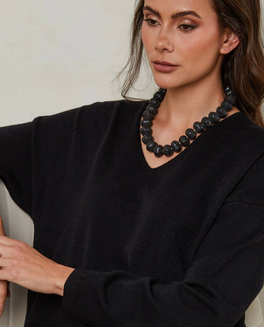 Gestricktes Kleid Schwarz