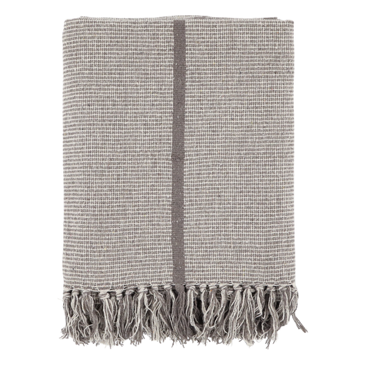 Decke aus Garnüberschuss mokka 150x130cm