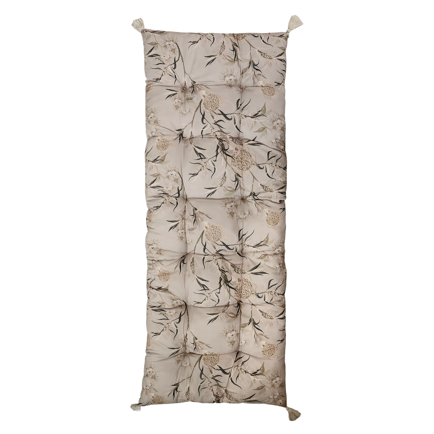 Matratze/Auflage mit Blumenmuster taupe 180x70 cm