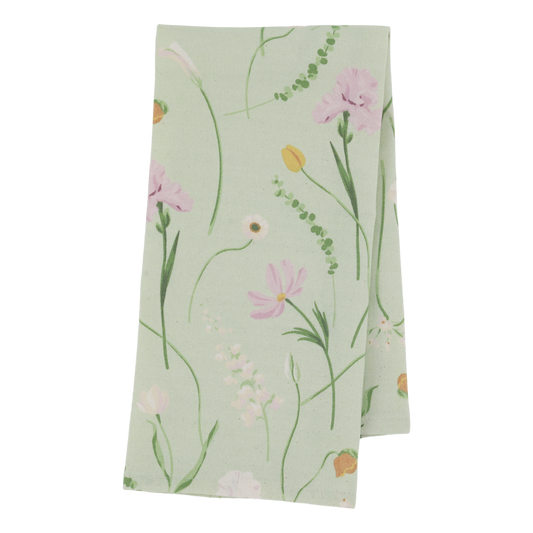 Geschirrhandtuch mit Blumen verte 70x50 cm