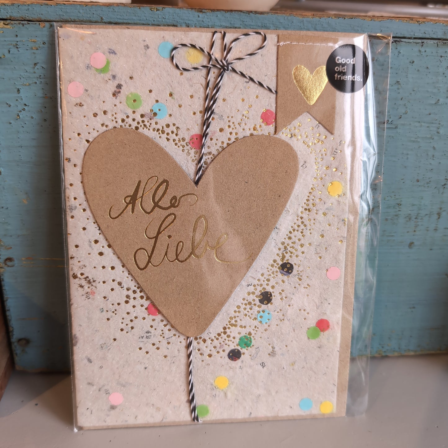 Konfettipapierkarte "Alles Liebe"