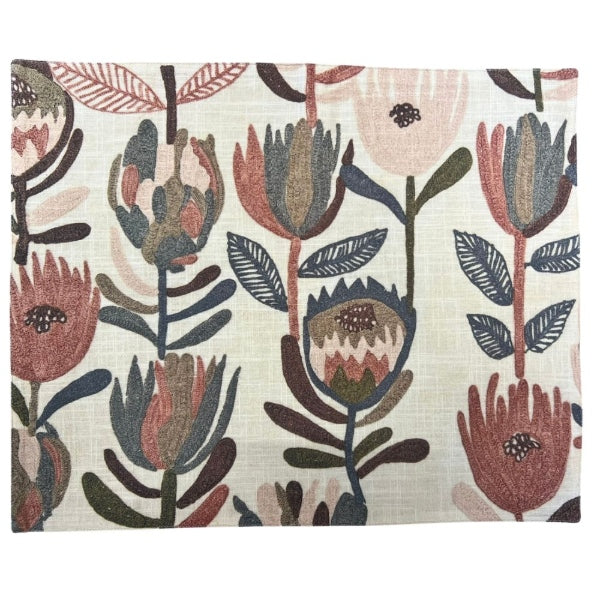 Platzset Blumen retro flower, beige backround