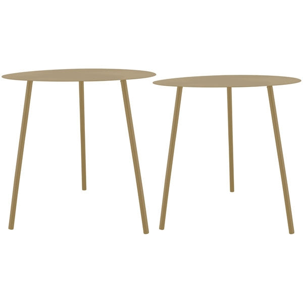 Tisch-Set aus Metall. Creme