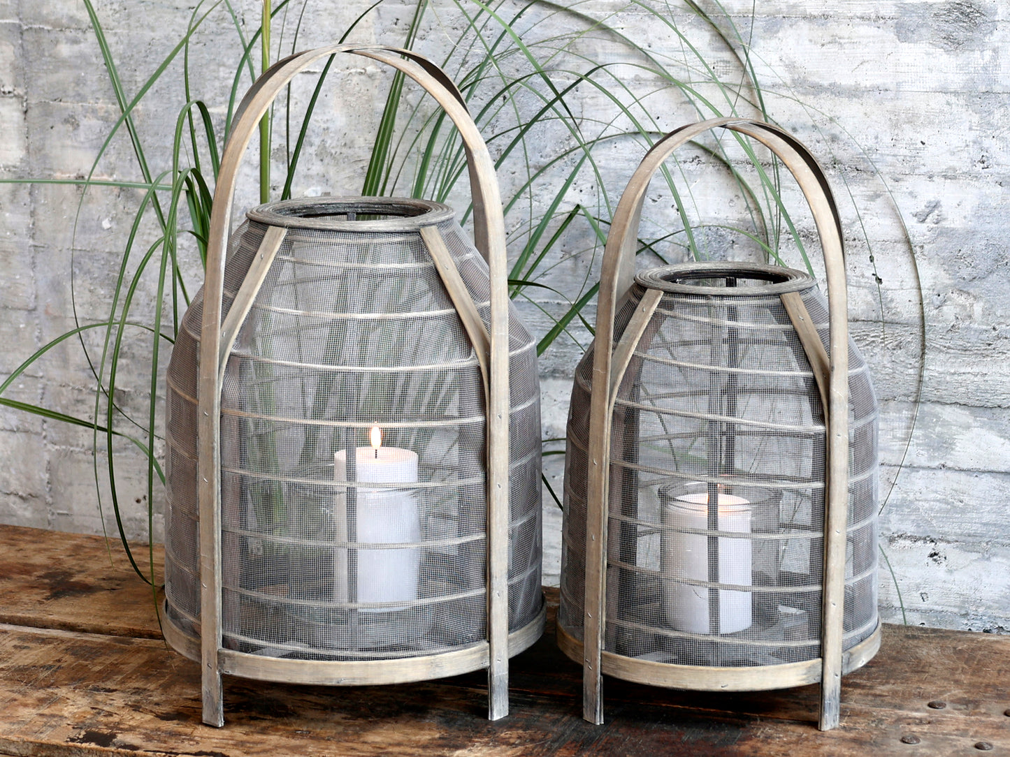 Laterne geflochten mit Netz