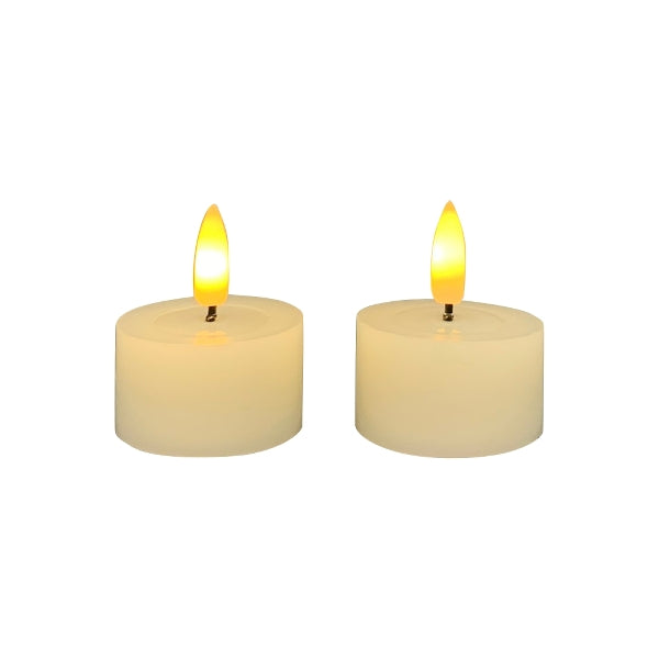 LED Teelicht im 2er Set Creme