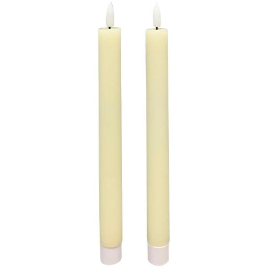 LED Stabkerze im 2er Set creme