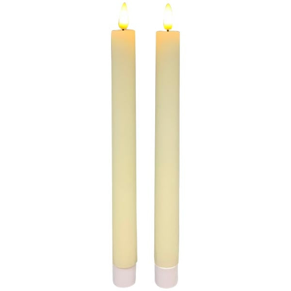 LED Stabkerze im 2er Set creme