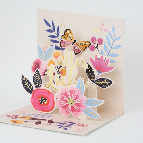 "Zum Geburtstag Alles Liebe" Pretty PopUp Cards