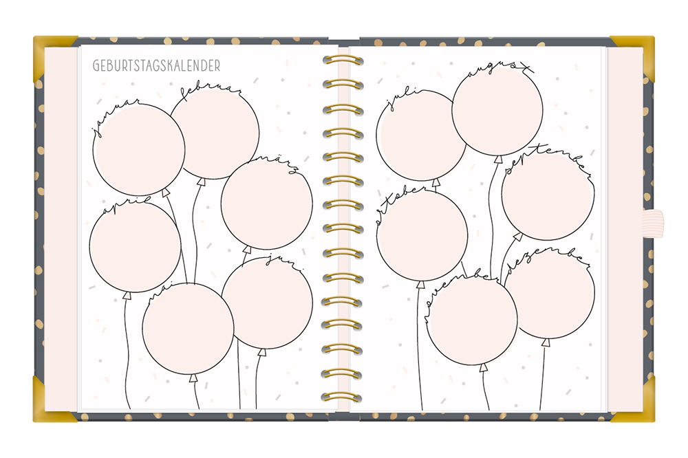 Kalender 2026 Terminplaner A5 Premium Dunkelgrau