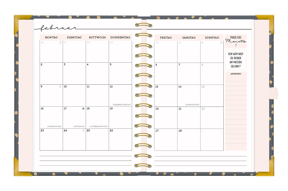 Kalender 2026 Terminplaner A5 Premium Dunkelgrau