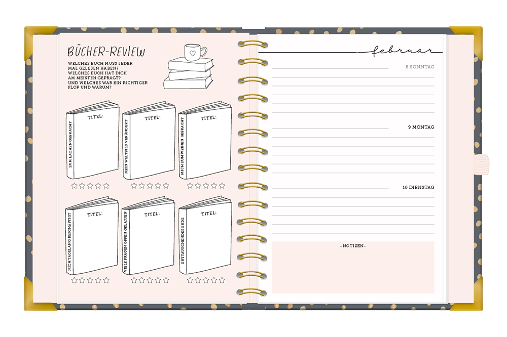 Kalender 2026 Terminplaner A5 Premium Dunkelgrau