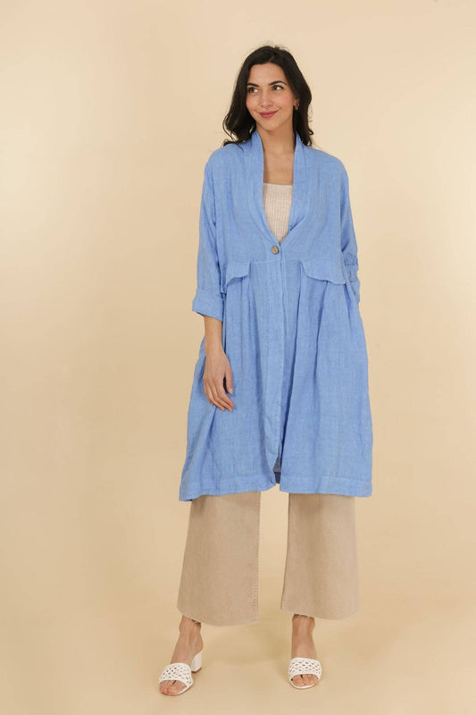 Leinenjacke aus 100% Leinen Blau