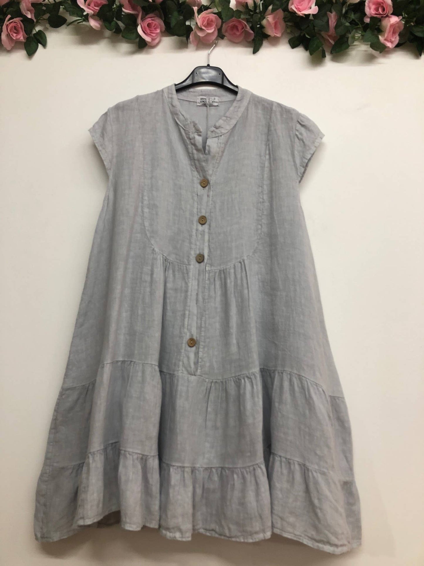Kleid aus 100 % Premium-Leinen: Schwarz