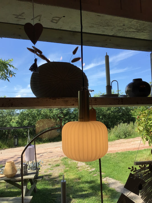 Hängelampe weiß geriffelt