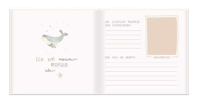 Baby Album mit Stickerei Mein erstes Jahr