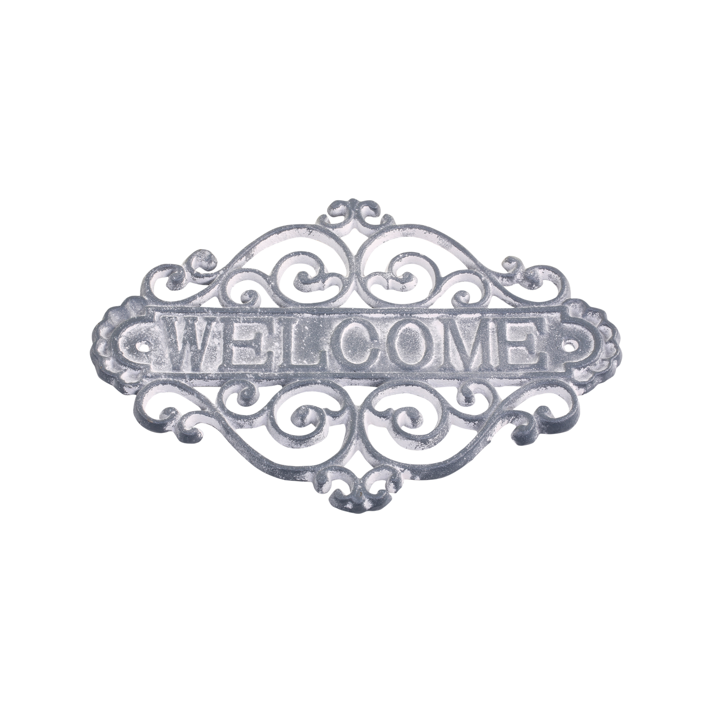 Schild "Welcome" grau