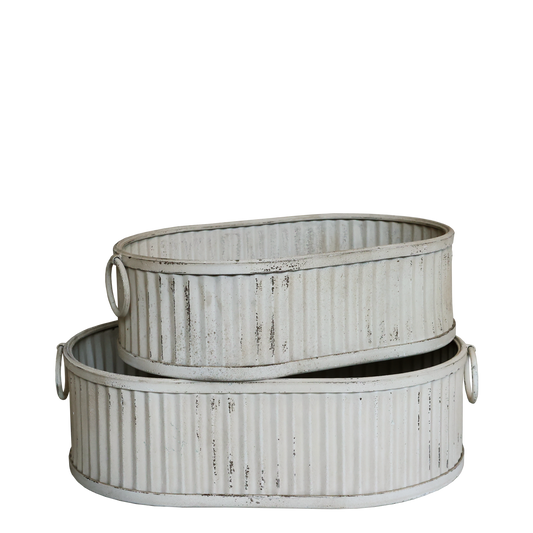 Pflanzkasten Metall antique creme