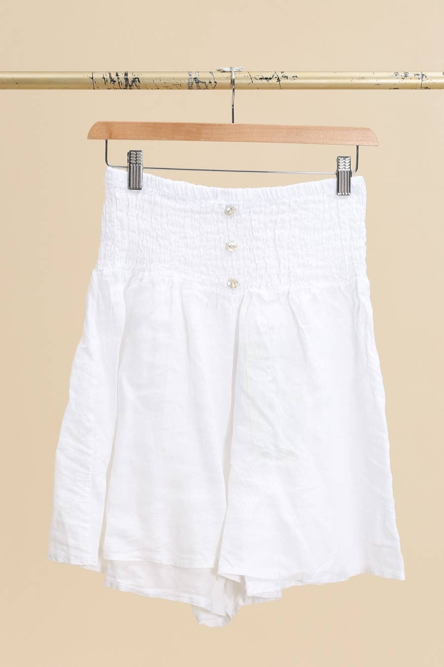 Leinen-Shorts Weiß