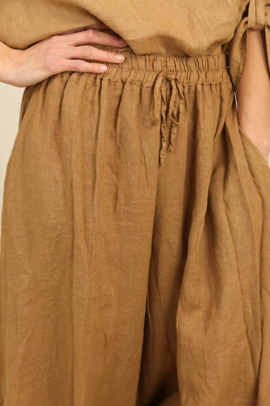 Leinenhosen Camel