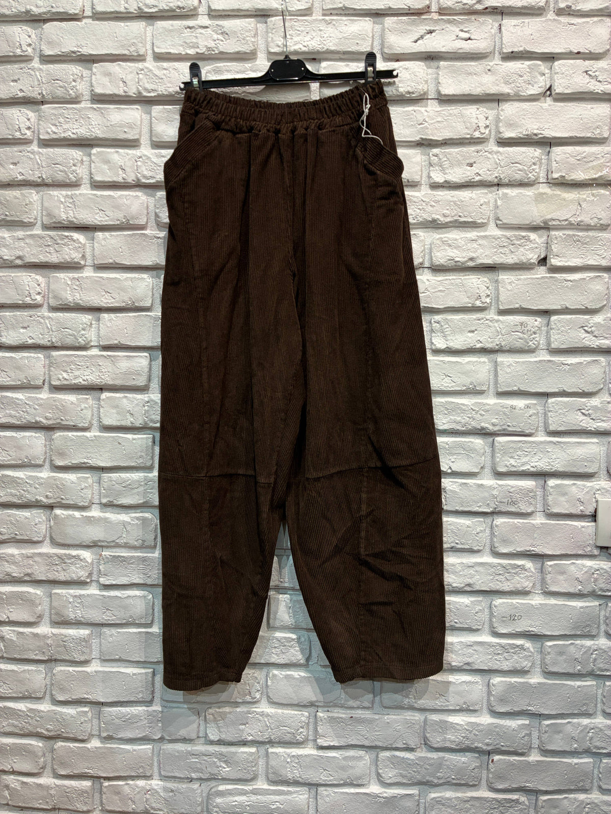 Ballonhose für Damen aus Cord, 100 % Baumwolle 8408: Choco