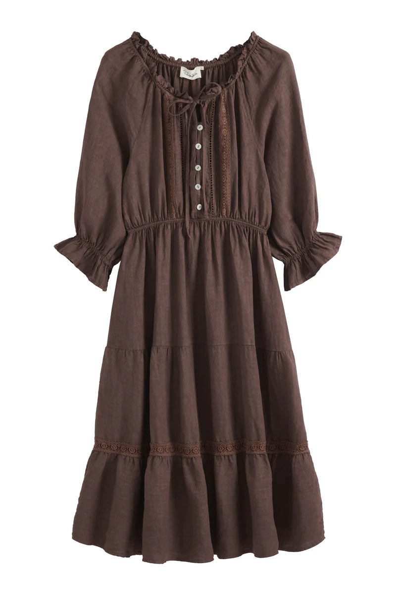 Leinenkleid Beth Ellen Kaffee