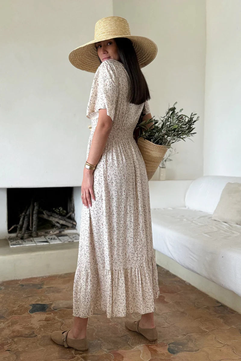 Blümchenkleid Creme S/M