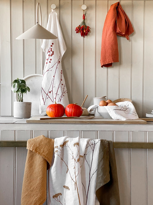 Geschirrhandtuch Leinen Winterflora ARONIA