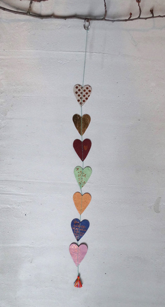 Herzkette "Das Leben ist so schön" bunt