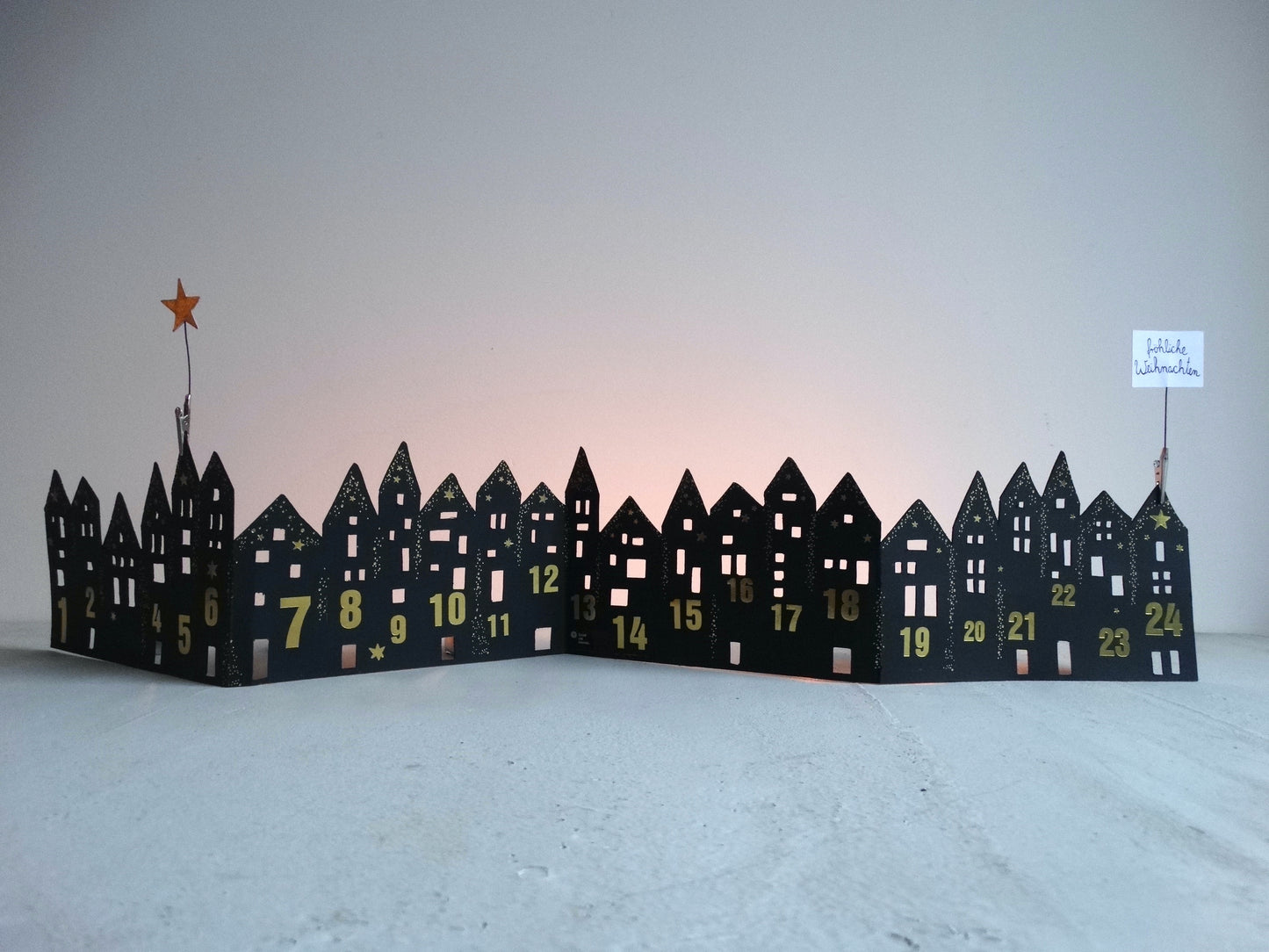 Adventsdorf Silhouette / Adventskalender immwährend
