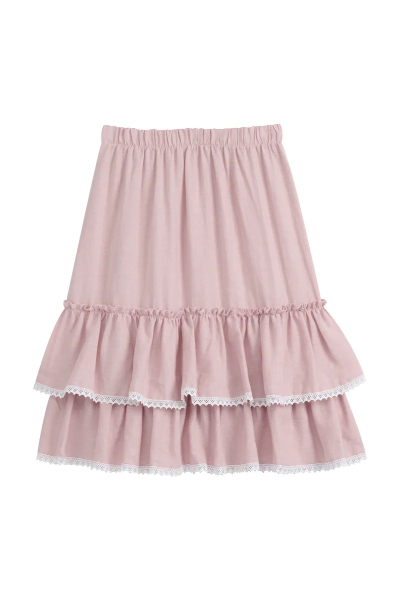 Rock Frilla Leinen rosa