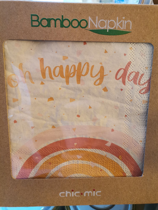 Serviette aus Bambus "Oh happy day"