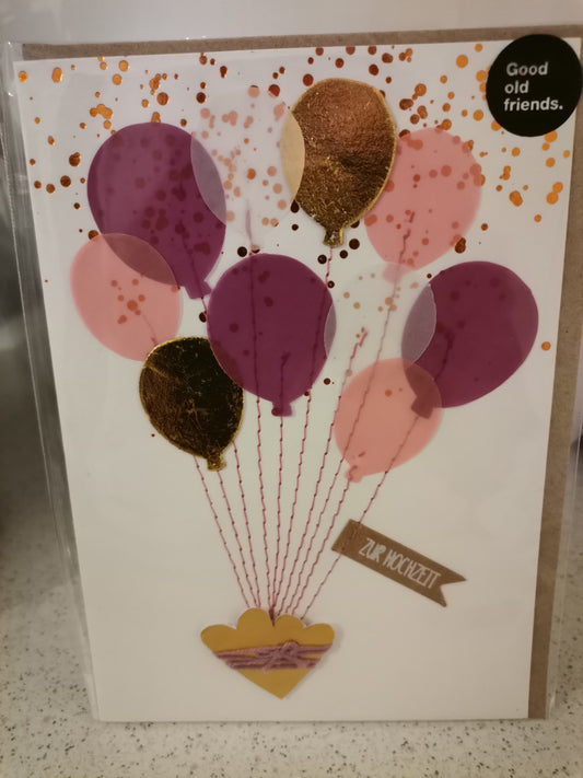 Bunte Ballonkarte Zur Hochzeit