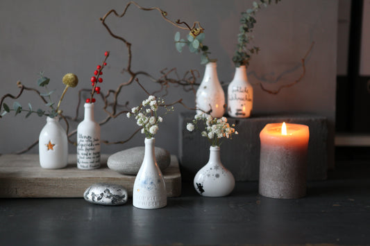 Mini Winter Flaschenvase "Fee"
