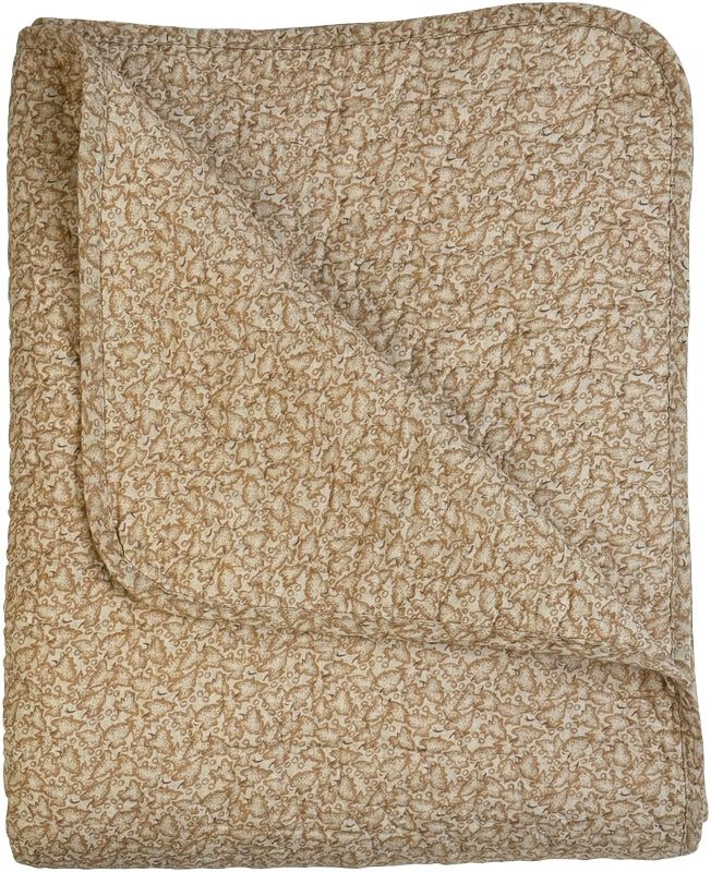 Decke / Tagesdecke / Quilt Ethnic Leaves Kamel 140x220 cm