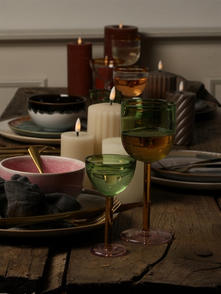 LED Blockkerze verdreht Sand