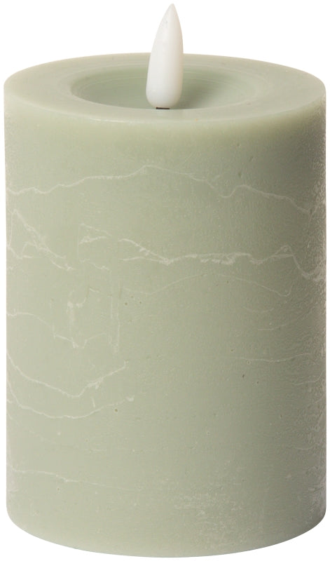 LED Blockkerze rustikal verte