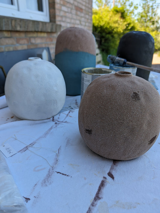 Vase kugelförmig hellblau