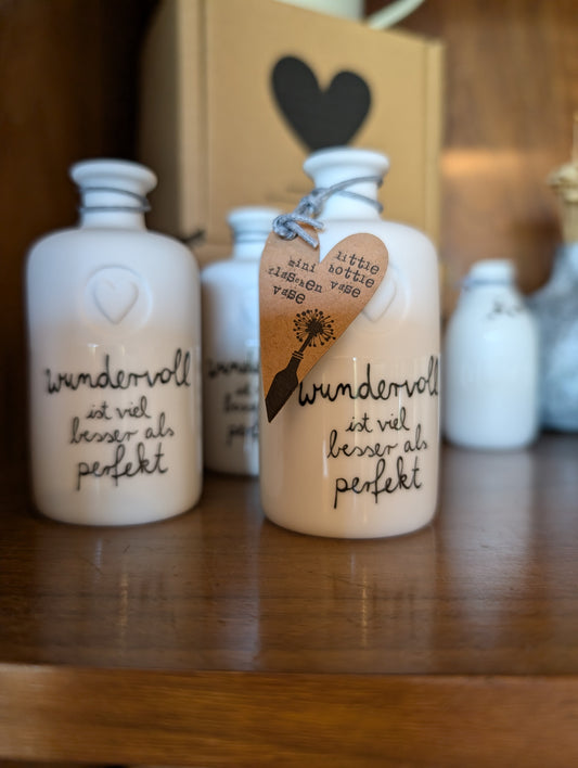 Mini Flaschenvase "Wundervoll.."