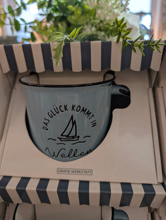 Becher "Das Glück kommt in Wellen"