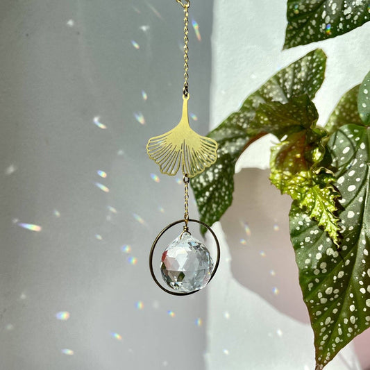 Suncatcher Minigingko / Lichtfänger / Fensterkristall / Prisma