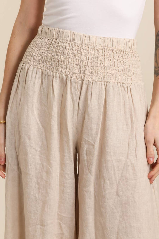 Leinenhose Beige