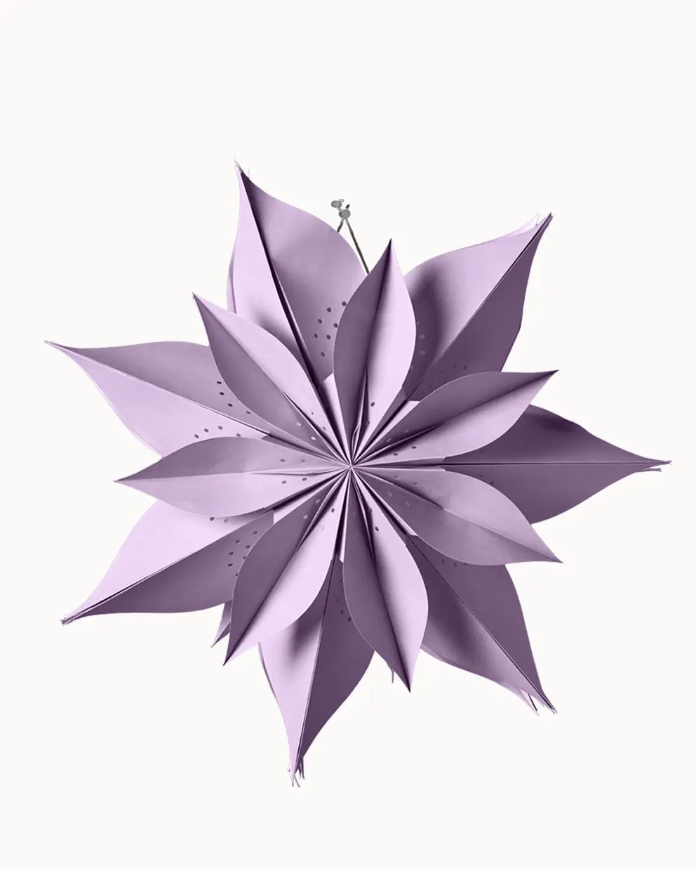Weihnachtsstern aus Papier. Lavendel