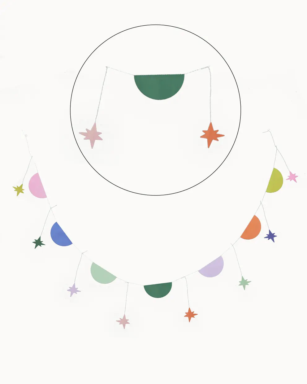 Girlande / Garland-Semicircles with stars. energetic