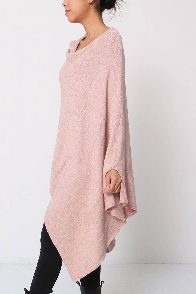 Poncho für Damen mit unsichtbarem Sternenmuster: Rosa