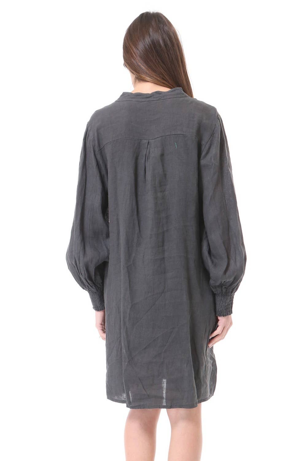 Kurzkleider aus 100% Leinen 71138A: Marine