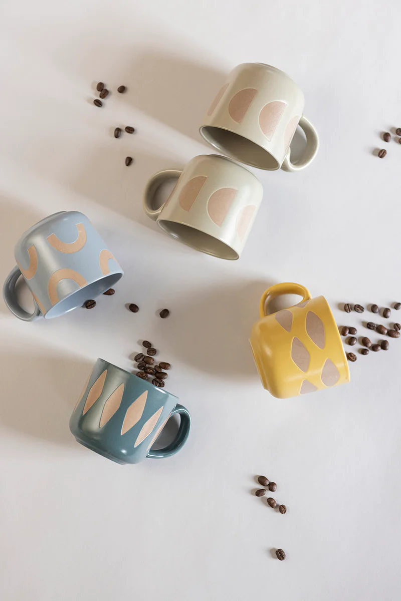 Tasse Art Deko blaugrau