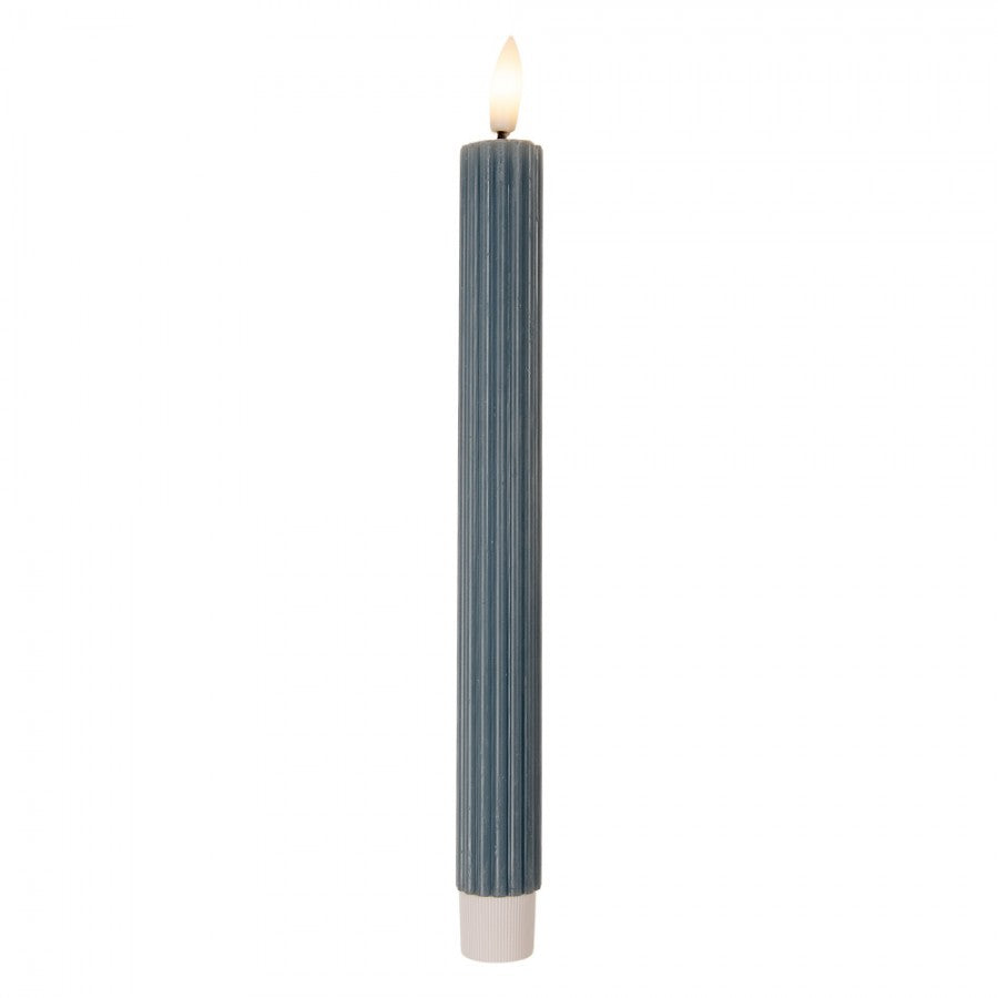 LED Stabkerze mit Rillen Blau
