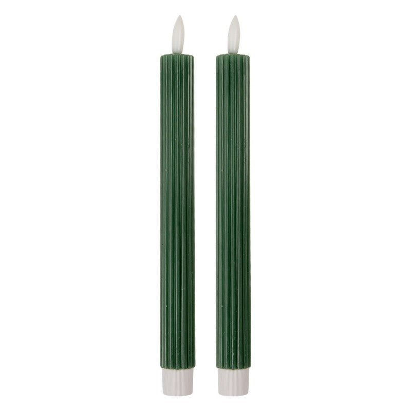 LED Stabkerze mit Rillen Grün