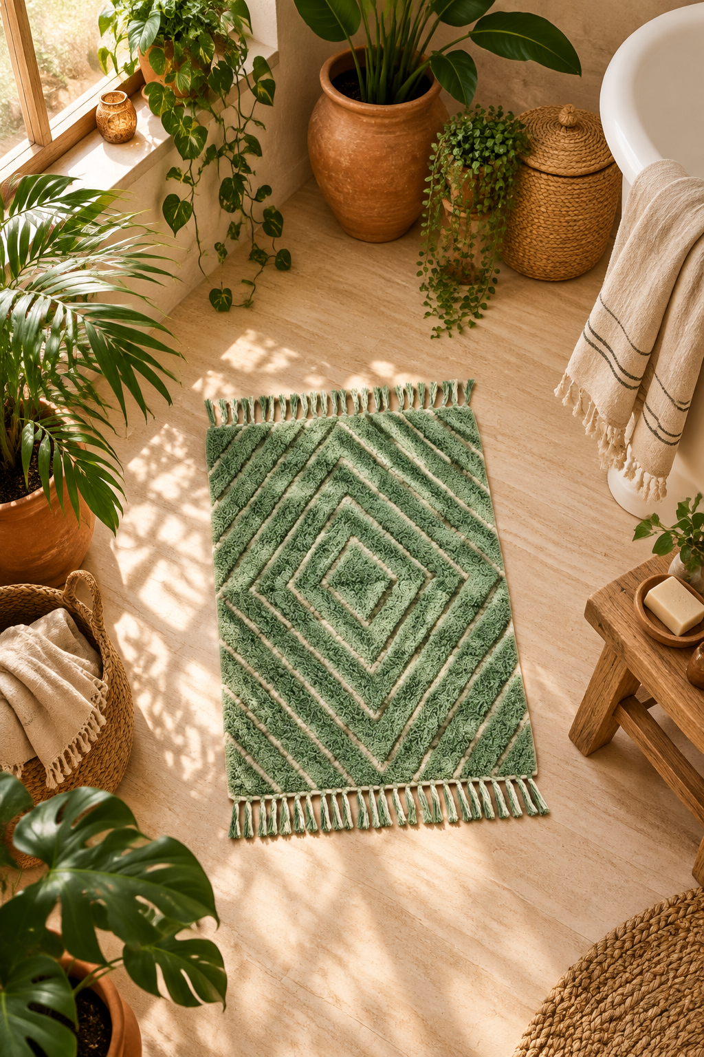 Teppich / Badematte grün